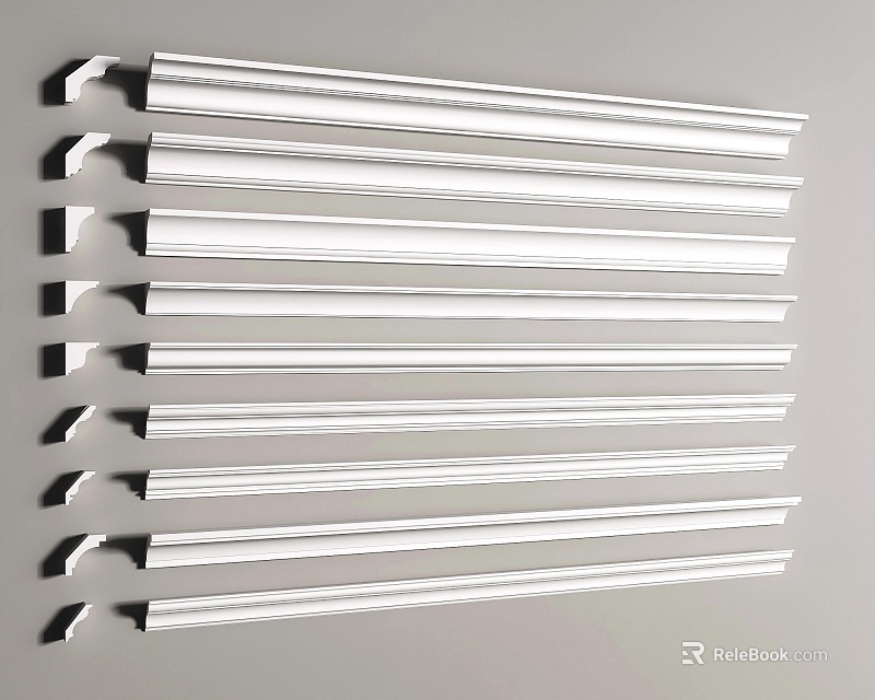 Various Decorative Gypsum Cornice Mouldings for Modern Home Interior Design 3d model 