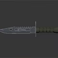 Tactical Knife Weapon With Sharp Metal Blade And Wooden Handle Design