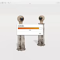 Pair of Vintage Stone Pillars With Spherical Top And Eye Design