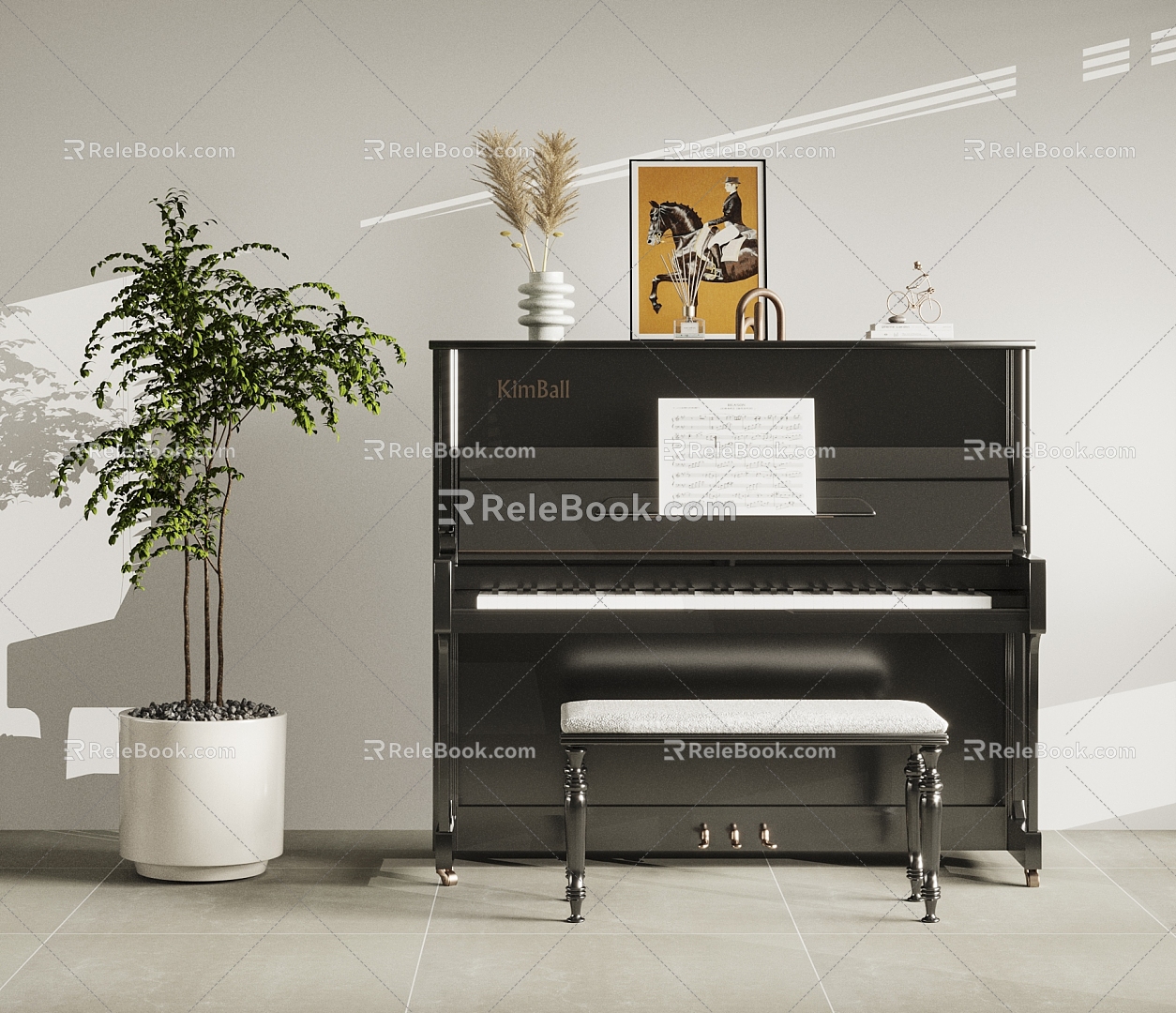 Modern Piano Paint Piano 3d model