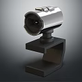 Projection Monitoring Security Camera With Silver Body And Black Desktop Stand