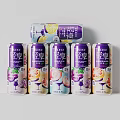 Qingxiang Fruit Flavored Beverage Cans Featuring Grape Orange Flavors And Modern Purple Packaging