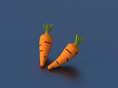 radish carrot water radish fruit vegetables 3d model