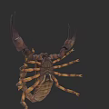 Detailed Scorpion Reptile Model With Large Pincers Segmented Body Yellow Brown Color And Multiple Legs
