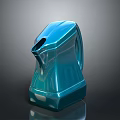 Sleek Blue Modern Water Kettle With Glossy Surface And Ergonomic Handle