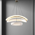 Modern Circular Chandelier With Gold Accent And Glass Shade For Interior Lighting
