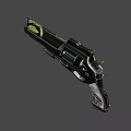 Ornate Black Revolver Featuring Gold Decorative Patterns And Silver Engraved Grip