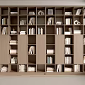 Bookcase Decorative Cabinet Bookcase Book Combination Bookshelf Ornaments Decorative Ornaments Open Solid Wood Bookcase 3d model