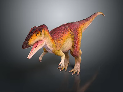 Vibrant Colored Dinosaur Character With Open Mouth Standing Pose 3D Render 3d model