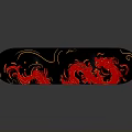 Black Skateboard With Red Dragon Design And Red Wheels For Daily Use