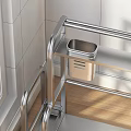 Stainless Steel Multi Tier Kitchen Shelf With Wheels For Storage In Modern Kitchen