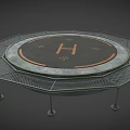 Industrial Equipment Circular Platform With H Logo Metal Mesh And Support Legs