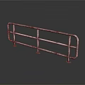 Rusted Metal Railing Design With Horizontal Bars And Support Posts Structure 3d model