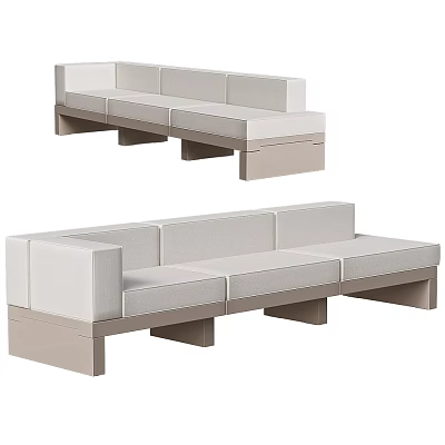 Modern Sectional Sofa With Beige Upholstery And Comfortable Seating For Living Room 3d model