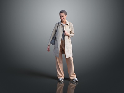 Modern Women Long Clothes Long Shirt Fashion Long Shirt Coat 3d model