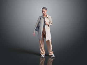 Modern Women Long Clothes Long Shirt Fashion Long Shirt Coat 3d model