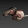 Horned Fantasy Game Movie Character With Pointed Ears Intricate Skin Texture And Spiked Shoulders