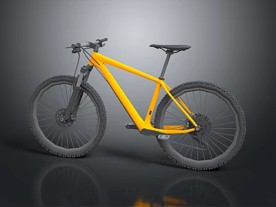 Yellow Mountain Bike With Modern Frame And Thick Off Road Tires 3d model
