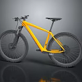 Yellow Mountain Bike With Modern Frame And Thick Off Road Tires