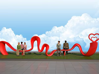 Art ribbon stool 3d model