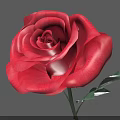 Stunning Red Rose Art Installation With Green Leaves And Realistic Petals