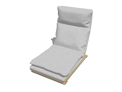 Comfortable Gray Single Sofa with Soft Fabric Cushion and Wooden Base Design 3d model