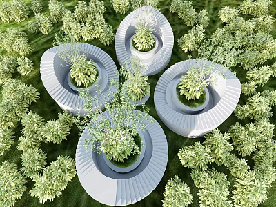 Modern Outdoor Chair Landscape Seat Landscape Tree Pool Landscape Steps 3d model