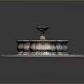 Elegant Circular Stone Garden Ornament with Decorative Fountain Basin and Paved Base