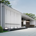 Modern entrance and exit community entrance gate head community pedestrian entrance and exit community non-motor vehicle entrance and exit community sentry box community security booth 3d model