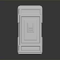 Gray Storage Cabinet With Door Top Cover And Structural Design On Reflective Dark Background