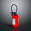 Red Fire Extinguisher With Black Hose Handle And Safety Label For Home Office Safety