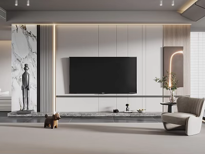 Modern TV background wall TV background 3d model