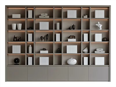 Modern bookcase 3d model