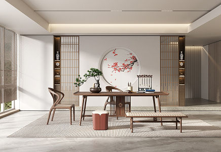 New Chinese Tea Room Study 3d model