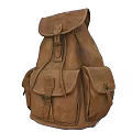 Vintage Brown Leather Backpack With Flap Closure Multiple Pockets And Buckle Design 3d model