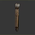 Traditional Ancient Weapon With Wooden Quiver Multiple Arrows And Carved Decoration