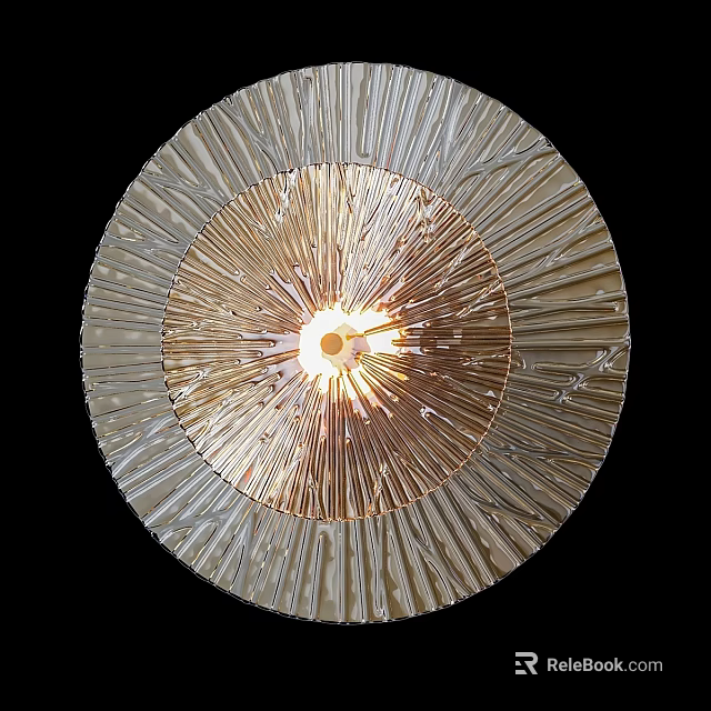 Modern Circular Ceiling Light With Radial Glass Design And Bright Light Source 3d model