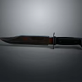 Tactical Military Knife With Sharp Steel Blade And Black Textured Handle