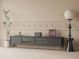 French TV Cabinet Floor Lamp Bonsai 3d model