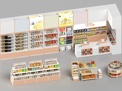 Modern Multi Tiered Retail Display Shelves For Organized Product Display In Store Layout 3d model