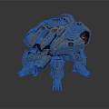 Futuristic Mechanical Turtle Creature with Armored Shell Complex Machinery and Red Accents 3d model