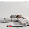Modern corner sofa multiplayer sofa 3d model