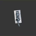 Game Movie Character Riding Horse Bronze Sculpture With Abstract Design And White Base