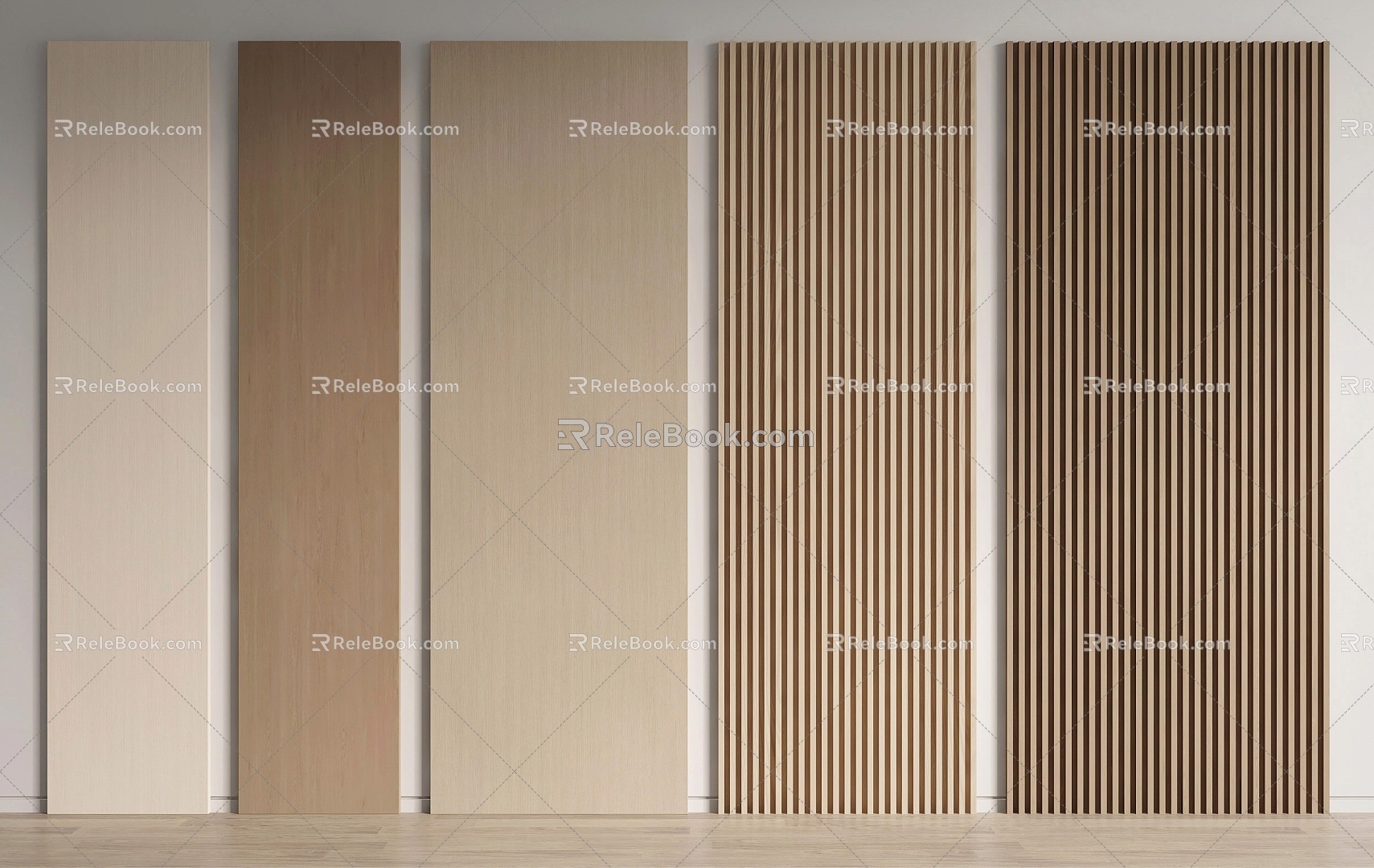 Wall Panel Grille Panel Wood veneer Background Panel Decorative Panel Wall Panel 3d model