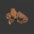 Layered Rock Formation With Orange And Gray Textures And Small Stones