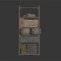 Multi Tiered Storage Shelf With Wooden Box Baskets Drawers And Crates