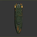 Modern Military Patrol Boat With Green And Orange Camouflage Paint And Radar Antenna Systems