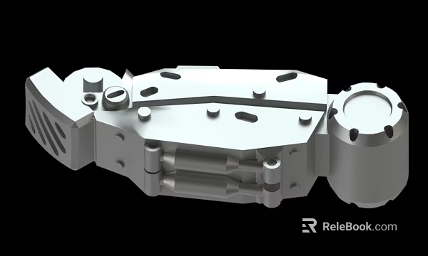 Detailed Metal Mechanical Component With Holes Bolts And Structural Design 3d model 