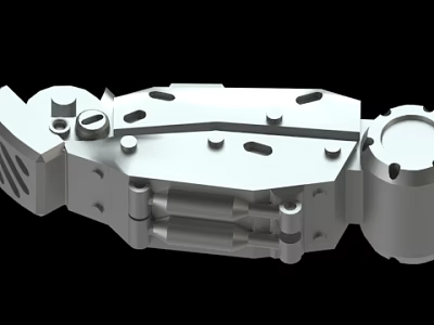 Detailed Metal Mechanical Component With Holes Bolts And Structural Design 3d model