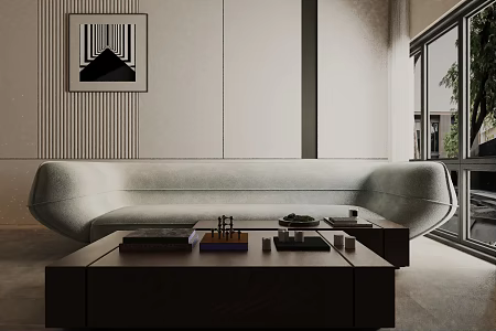 Three-seat sofa 3d model